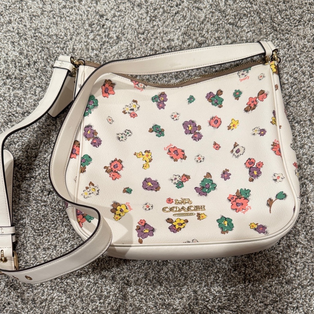 Coach Cream Floral Shoulder Bag
